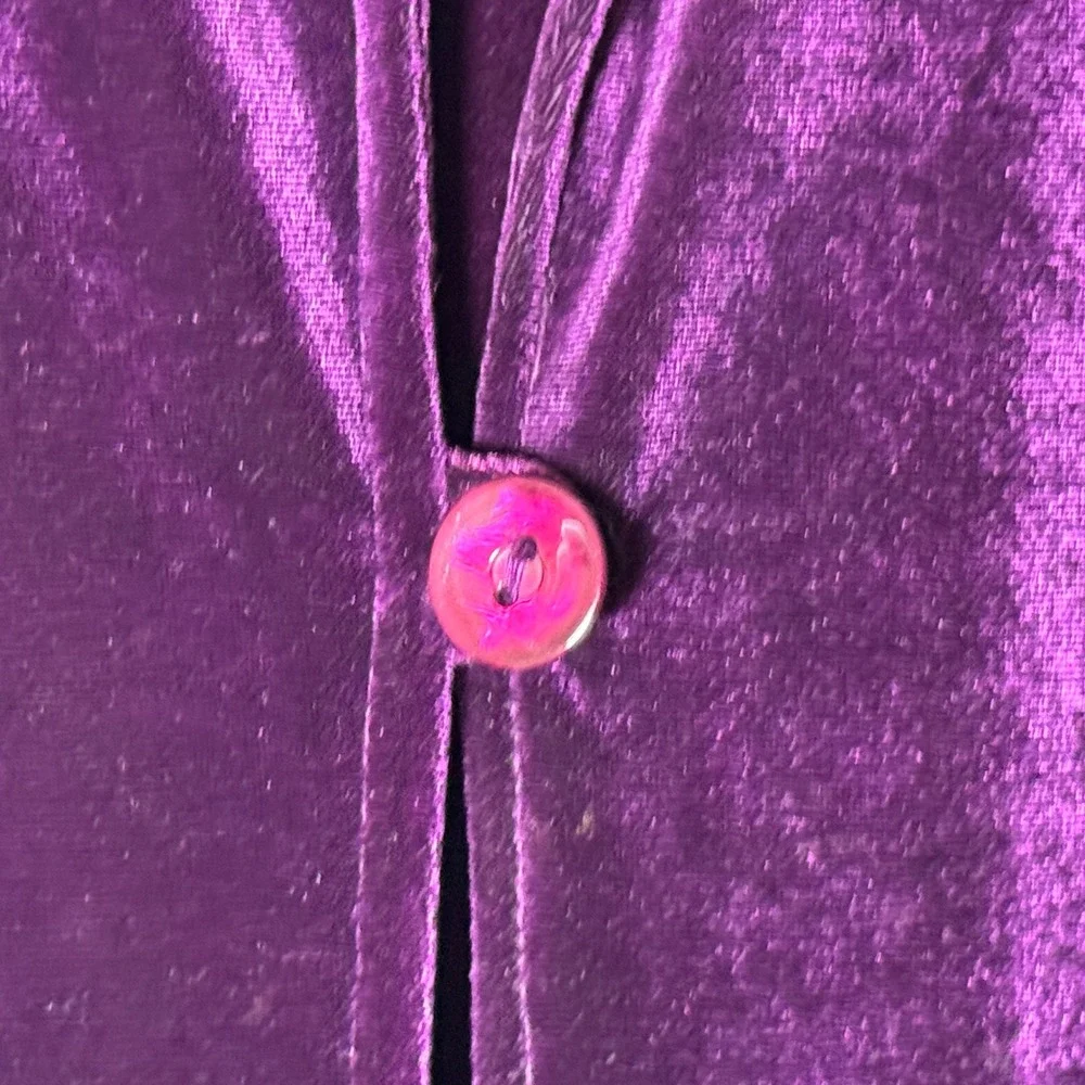 Vtg Rabbit Rabbit Rabbit Womens Size 12 Purple Velvet 2Pc‎ Dress Jacket Set